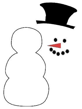 International Craft Patterns, snowman outline including his hat