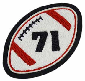 Football Patch with Chenille Number