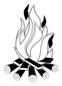 Camp Fire Black And White clip art - vector clip art online ...