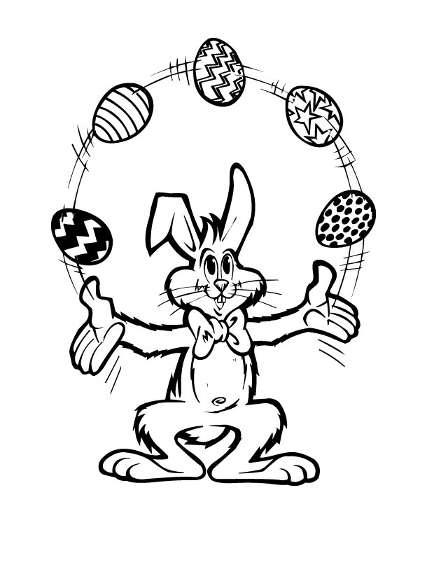 printable easter bunny juggling coloring page from freshcoloring ...