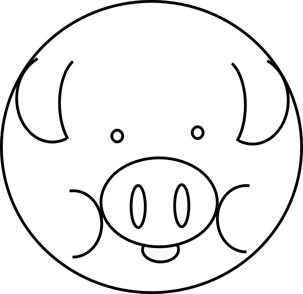 Zz Pig Animal Coloring Book Colouring Art Sheet Page Black White ...