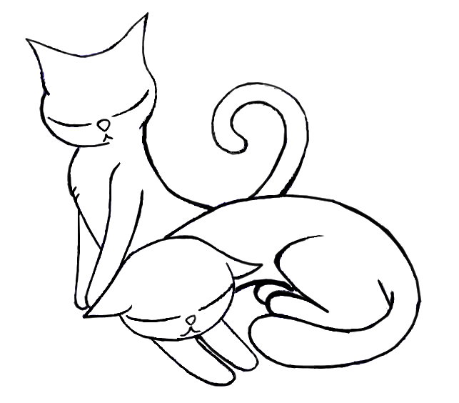 Cat's love - Lineart