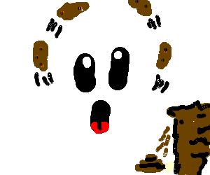 a ghost juggling dog turds. (drawing by Steven6083)