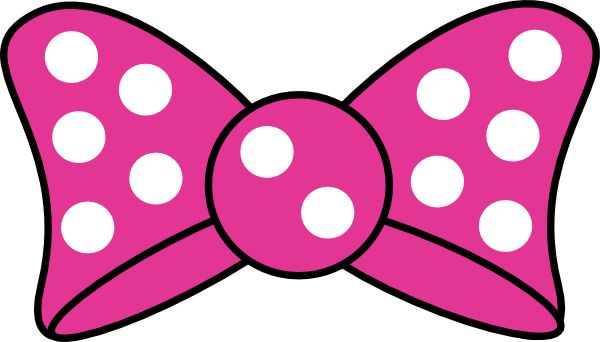 Pink polka dot bow clipart