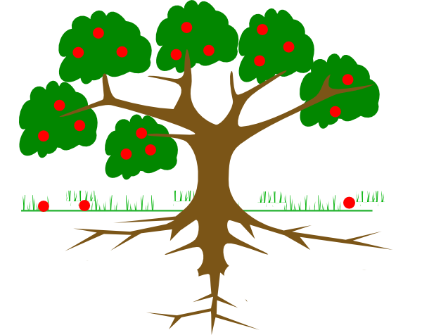 Free clipart outline of plant with roots