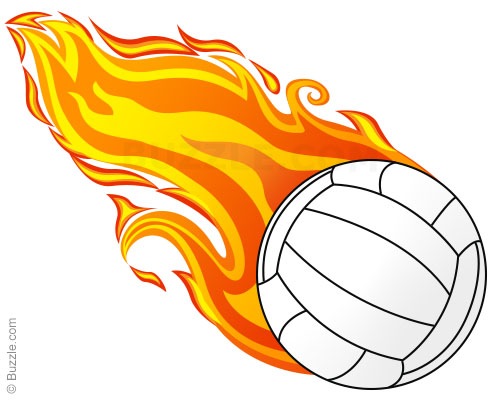 Image of Flaming Volleyball Clipart #10795, Flaming Volleyball ...