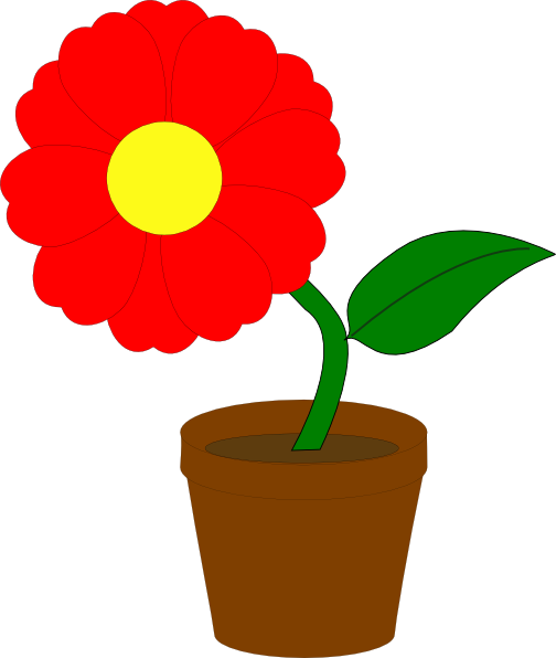 Blue Flower In Pot Clipart