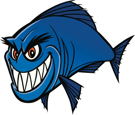 Fish Piranha Biting Cartoon Clip Art, Vector Images ...