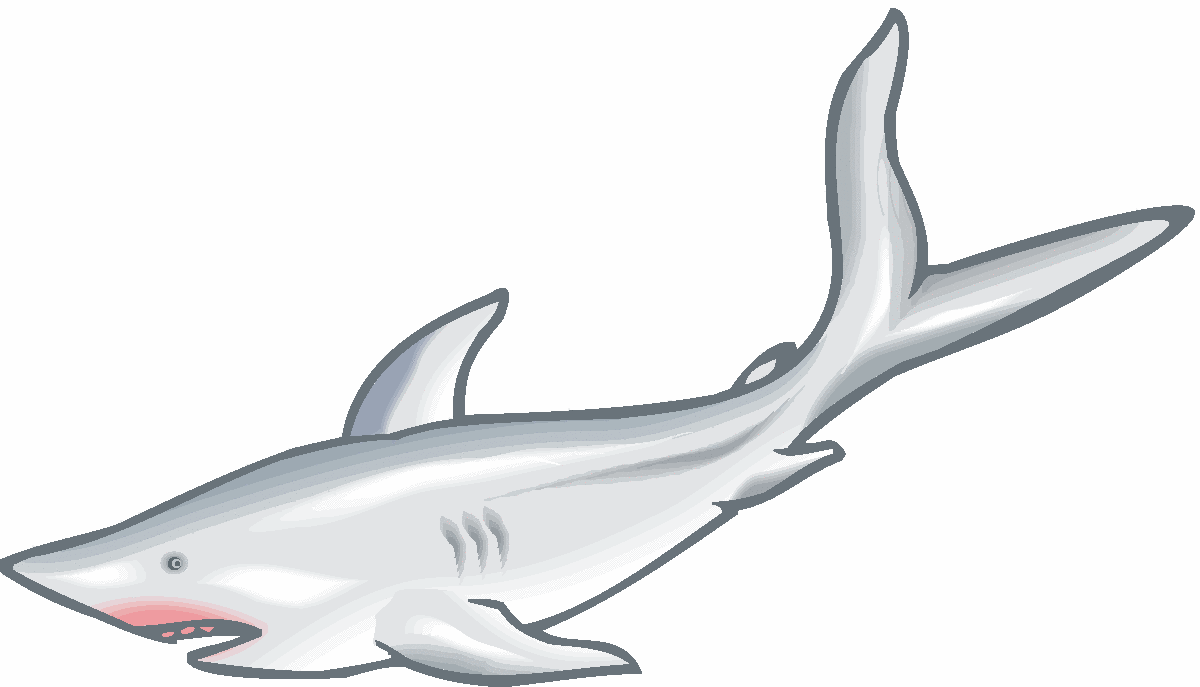 Shark clipart black and white clipart image #7481