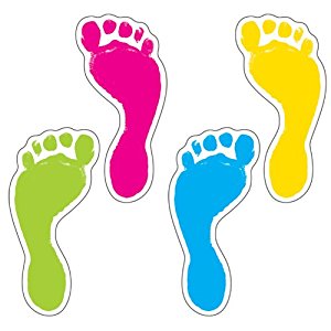 Amazon.com : Carson Dellosa Footprints Cut-Outs (120083) : Themed ...