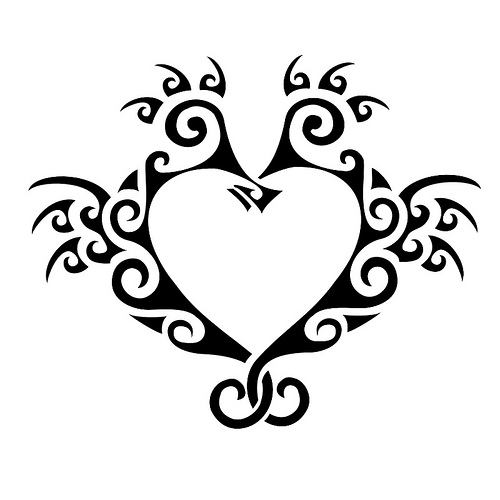 Black And White Heart Tattoo