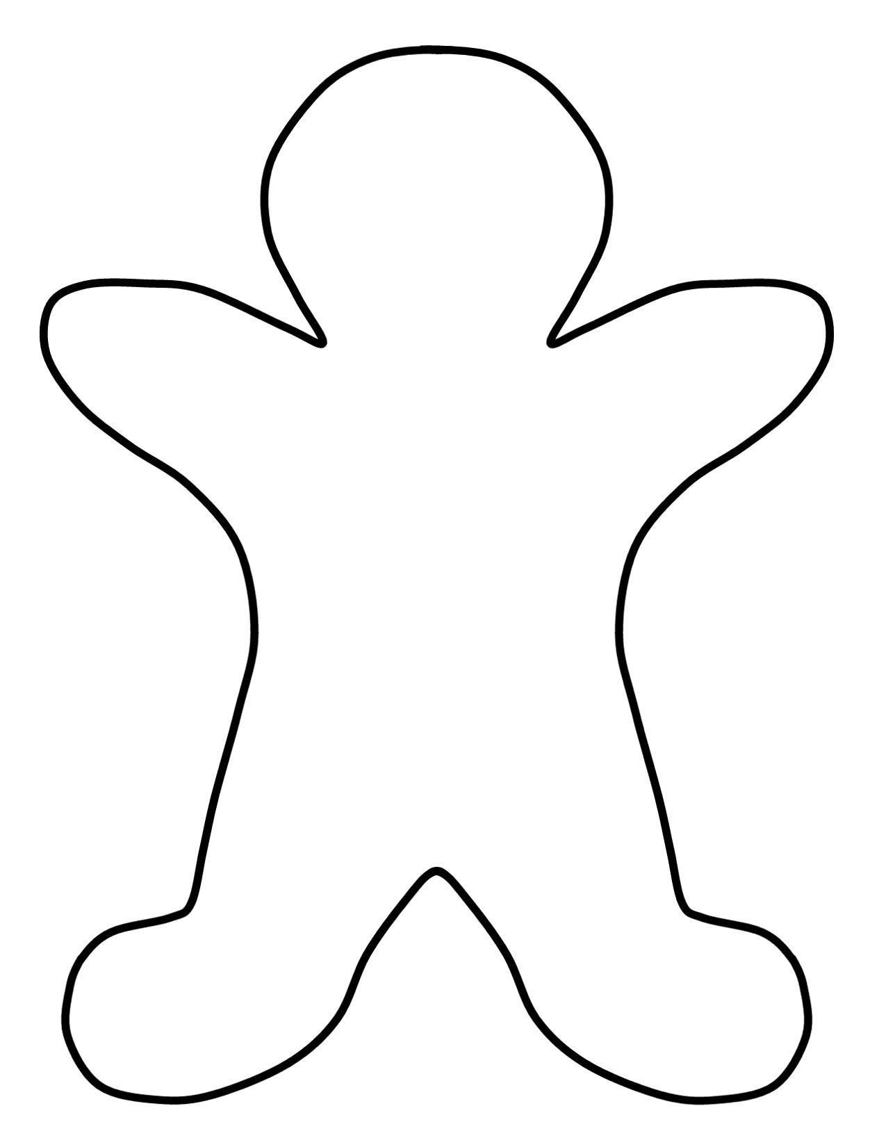 48+ Gingerbread Man Outline Clipart