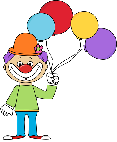 Kids holding balloons clipart