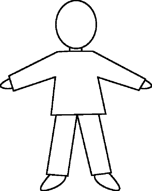 Body black and white clipart