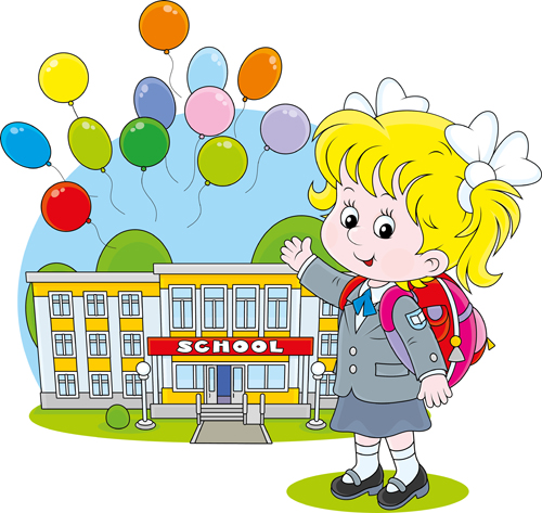 Cute school children vectors geaphics set 03 free | Free download