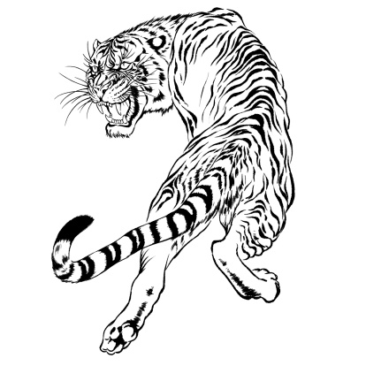 Japanese Tiger Clip Art, Vector Images & Illustrations