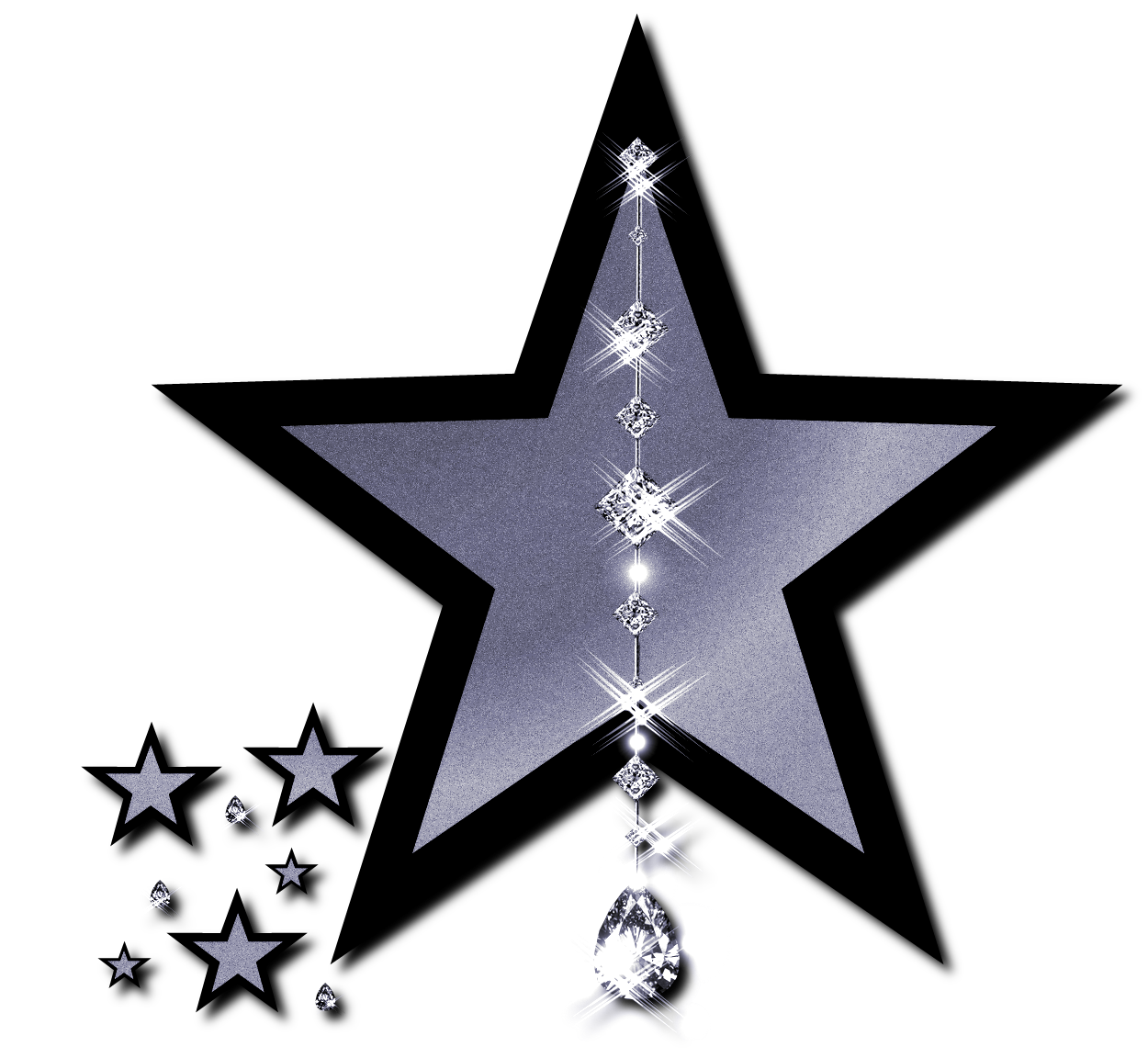 Silver And Black Star Clip Art