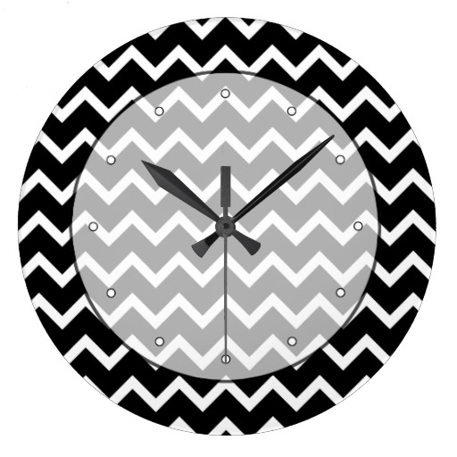 Black and White Zig Zag Pattern. Wall Clock from Zazzle.