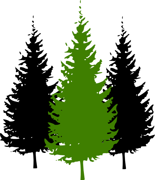 3pinetrees clip art - vector clip art online, royalty free ...