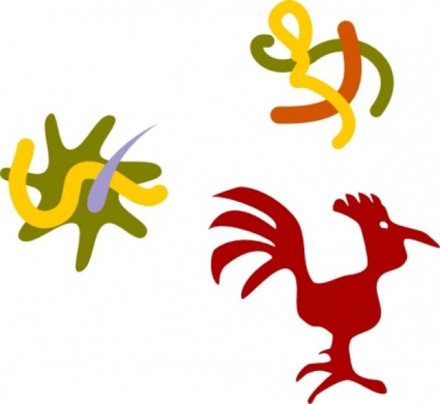 Rooster Star Worms clip art free download