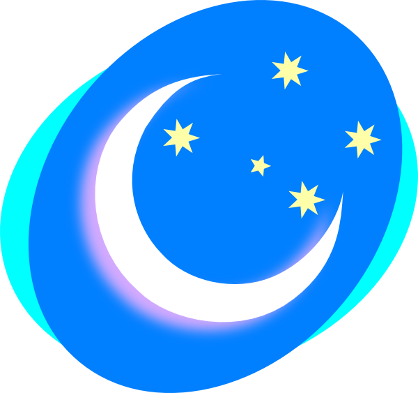 Crescent With Stars clip art - vector clip art online, royalty ...