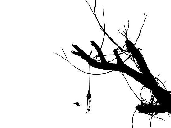 silhouette of a flying crow and a tree " by blue93 | Redbubble