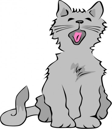 Kitten Yawning Vector clip art - Free vector for free download