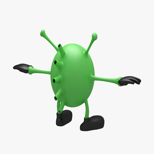 3D model Cartoon Alien 001 RIGGED T POSE VR / AR / low-poly rigged ...