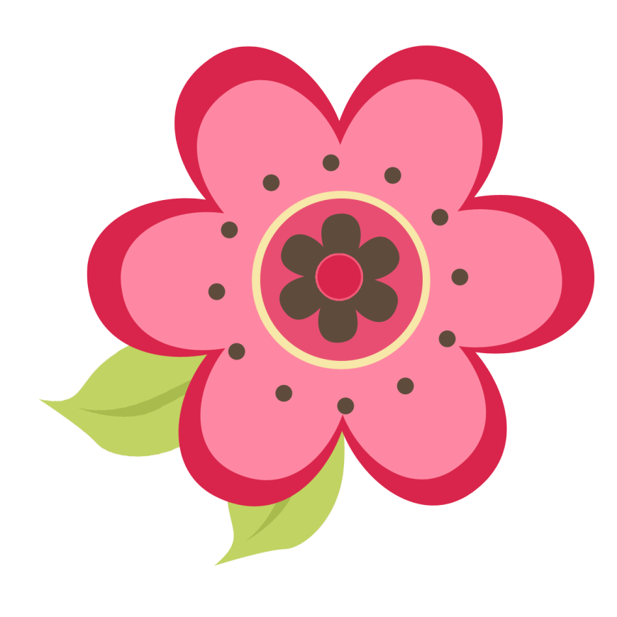 Ladybug on flower clipart