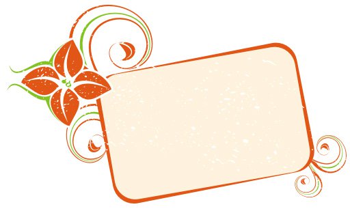 Frame Vector Graphic — swirls, orange, flower, floral