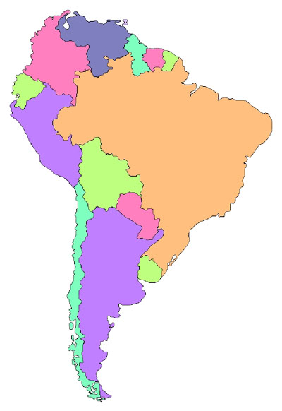 South America Map Clipart