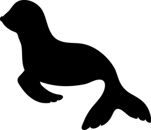 Seal Clipart Image - Cute baby seal or sea lion silhouette