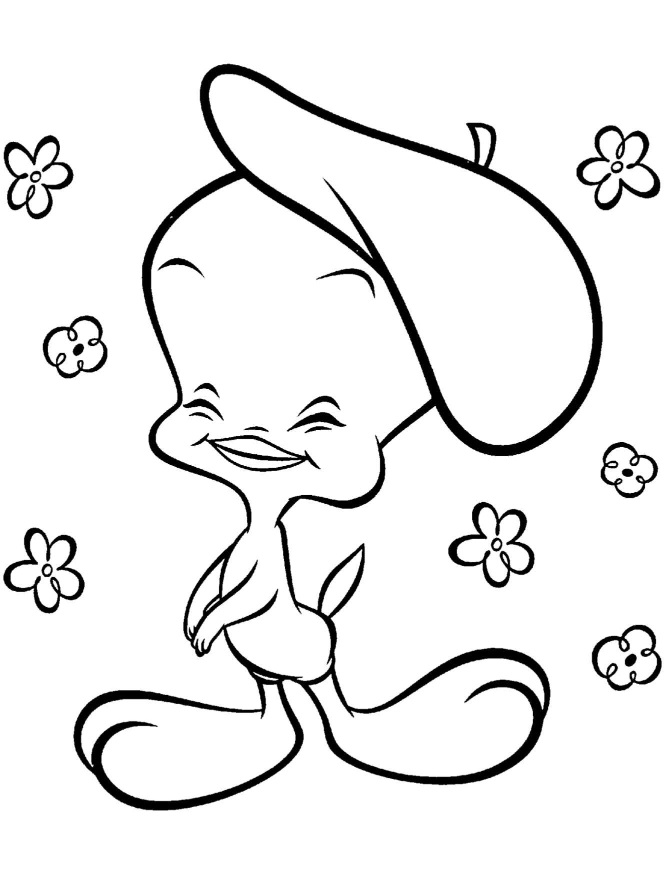 Tweety Bird Vector Black And White Clipart - Free to use Clip Art