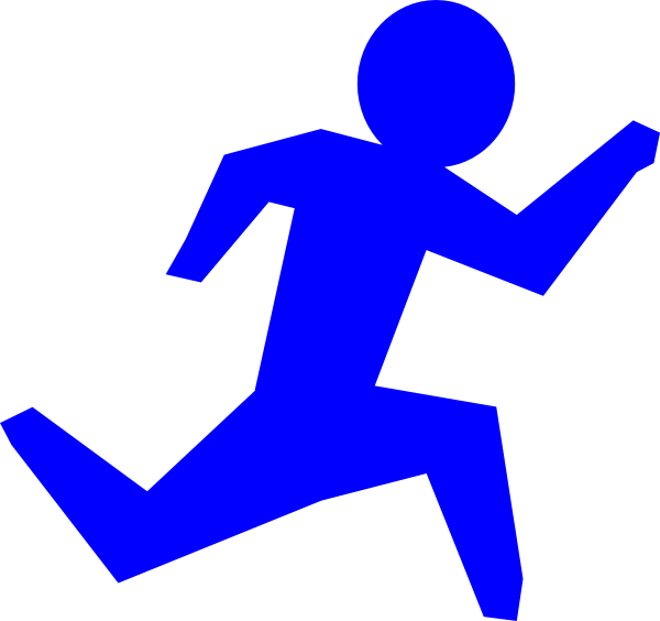 Running Man - Blue Clip Art - vector clip art online ...