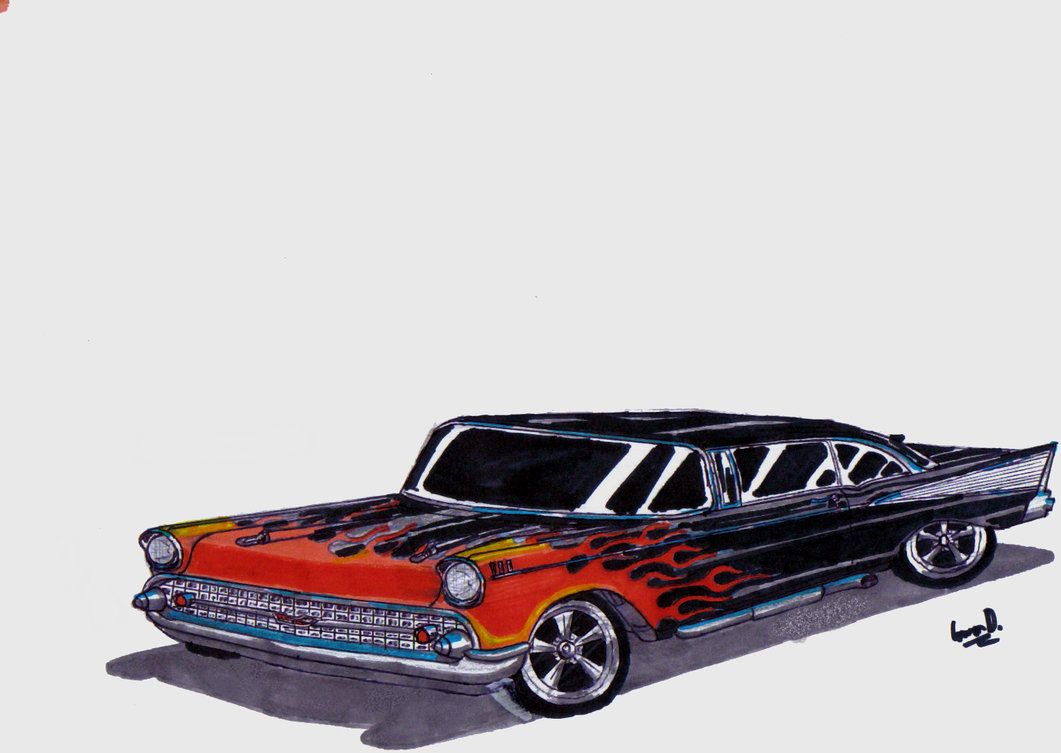 1957 Chevy Belair Drawing by musclecarlover69 on DeviantArt