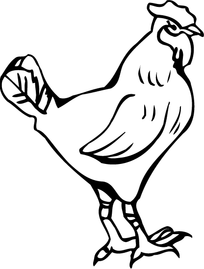 Free chicken clipart black and white - ClipartFox
