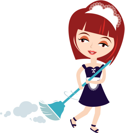 Silhouette Of Asian Housekeeper Clip Art, Vector Images ...