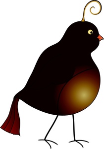 Quail Clipart Image - A quail or partridge walking along by itself