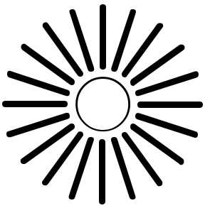 Sun With Rays Black And White - ClipArt Best