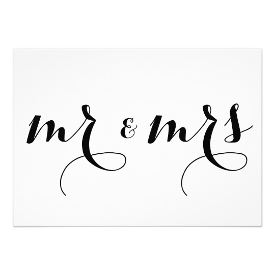 Modern Calligraphy | Mr. & Mrs. Wedding Sign Card | Zazzle