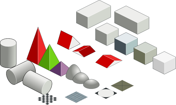 Set of basic isometric figures Clipart, vector clip art online ...