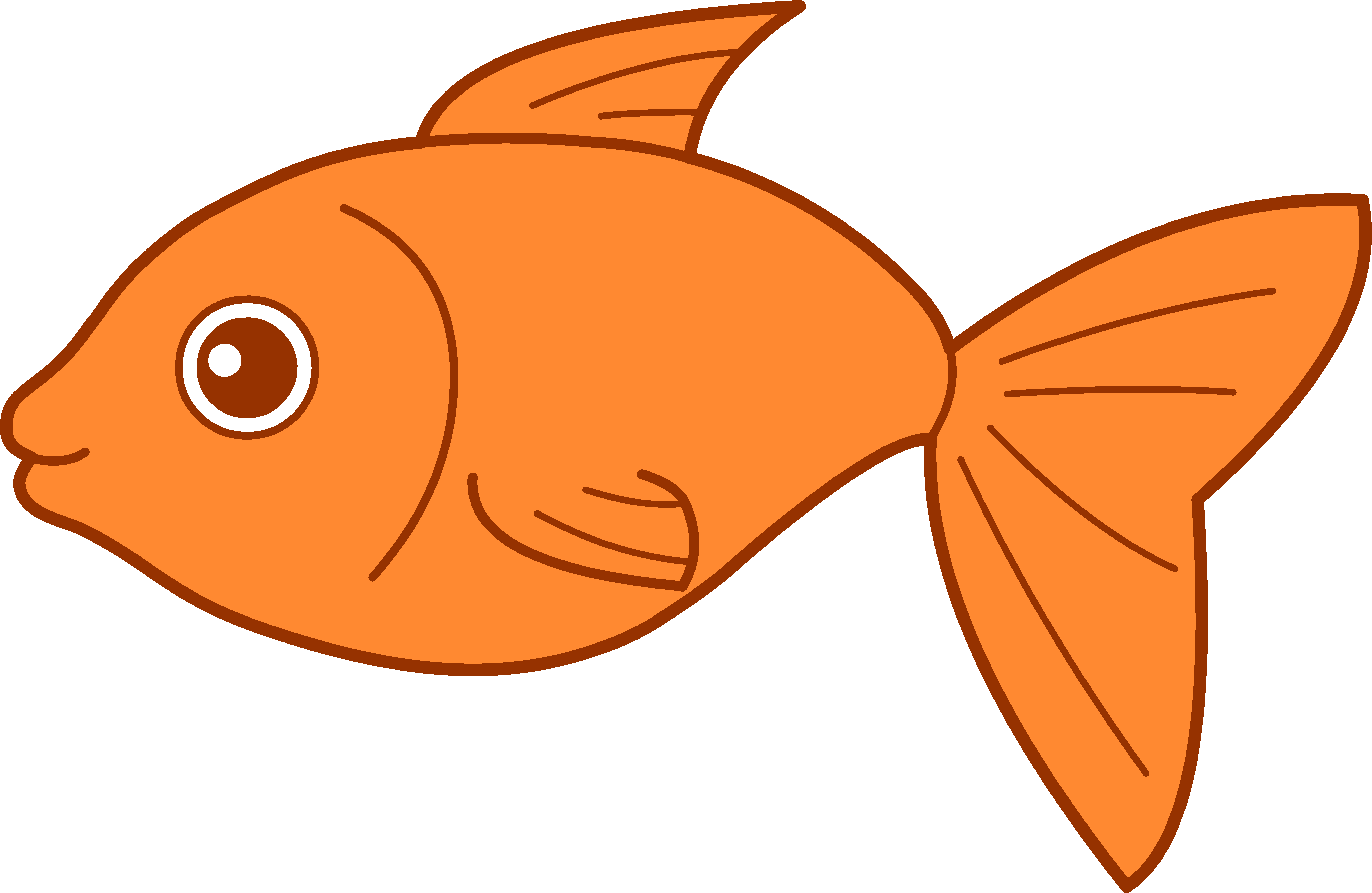 Line art fish clipart