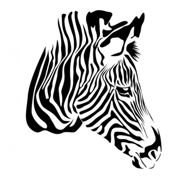 XOO Plate :: Black Striped Zebra Vector Illustration