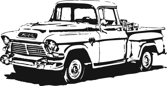 1950's GMC Pick-Up Vector clip arts, clip art - ClipartLogo.