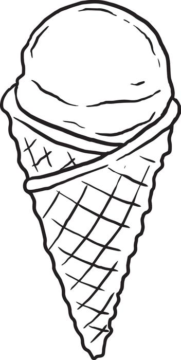 Free, Printable Ice Cream Cone Coloring Page for Kids