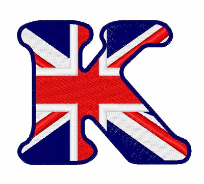 Hopscotch Embroidery Design: British Flag Font K 1.97 inches H x ...