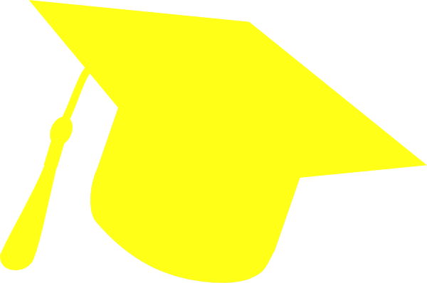 Graduation Hat Silhouette Yellow clip art - vector clip art online ...