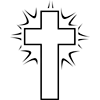 Black and White Shining Cross | Cross Clip Art - Christart.