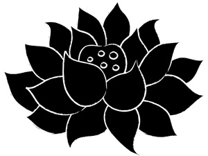 Lotus Clipart Image - Black and White Lotus Flower