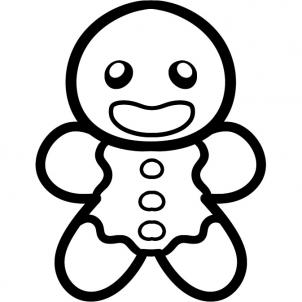 How to Draw a Gingerbread Man for Kids, Step by Step, Christmas ...